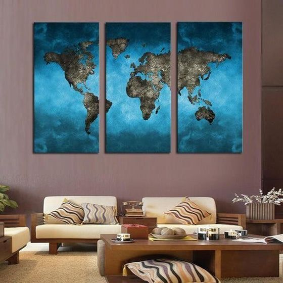 Map Of The World Wall Art Canvas