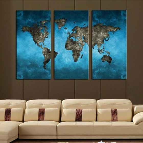 Map Of The World Wall Art Canvases