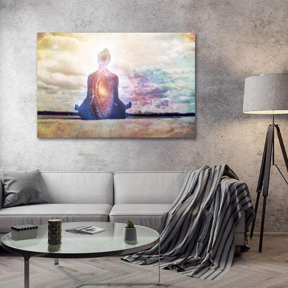 Meditation Symbol Abstract Canvas Wall Art Living Room