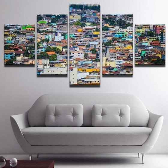 Colorful Houses Canvas Wall Art Home Decor