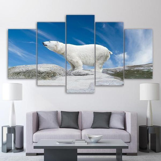 Metal Polar Bear Wall Art