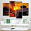Docked Ship Over The Sunset Canvas Wall Art