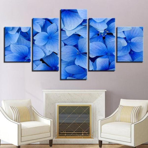 Blue Flowers Canvas Wall Art Office Decor