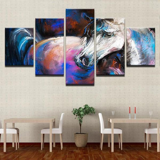 Metal Wall Art Horses Canvas
