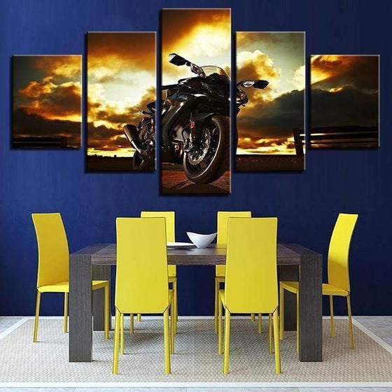 Metal Wall Art Motorcycles Canvas