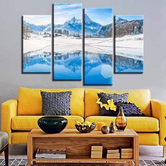 Arctic Mountain View Canvas Wall Art Living Room