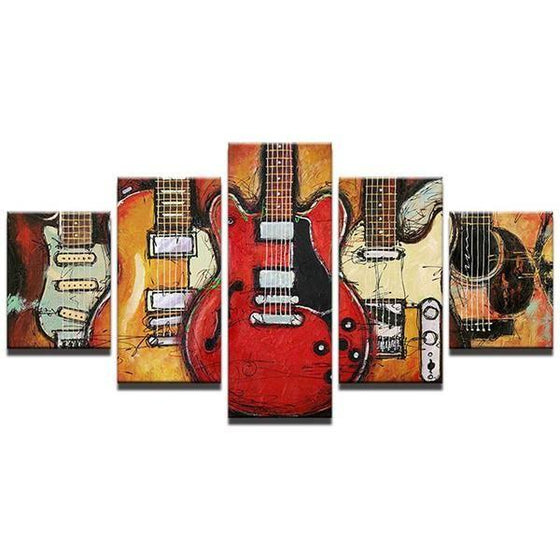Different Types of Guitar Abstract Canvas Wall Art Ideas