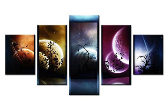 Metal Wall Art Planets Print