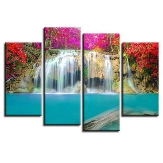 Clear Forest Waterfall Canvas Wall Art