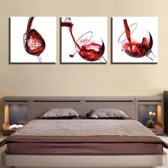 Bright Red Wine In Cordial Glass Canvas Wall Art Bedroom