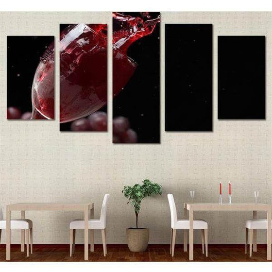 Full Wine Glass Canvas Wall Art Restaurant Decor