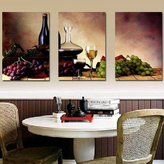 Red And White Grape Wine Canvas Wall Art