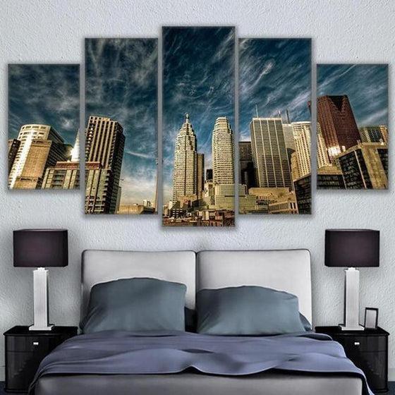 Downtown Toronto View Canvas Wall Art Bedroom