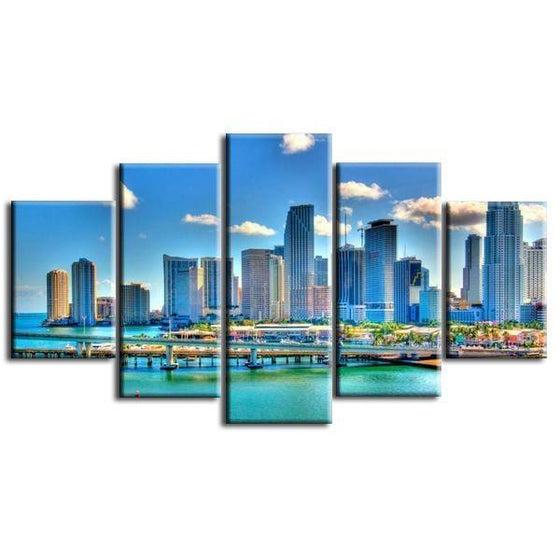 Miami Florida View Canvas Wall Art