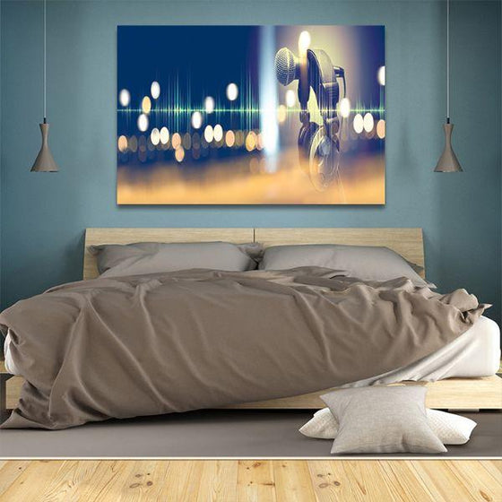 Microphone & Stage Lights Canvas Wall Art Bedroom
