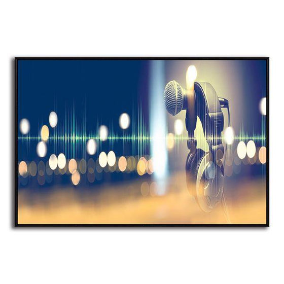 Microphone & Stage Lights Canvas Wall Art Decor