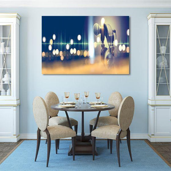 Microphone & Stage Lights Canvas Wall Art Kitchen