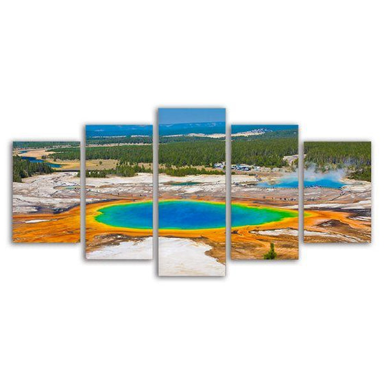 Midway Geyser Basin 5-Panel Canvas Wall Art