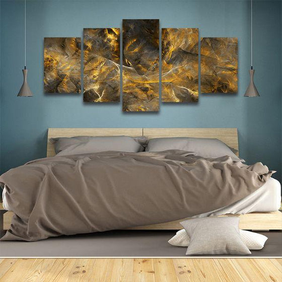 Mineral Structure 5-Panel Abstract Canvas Wall Art Bedroom