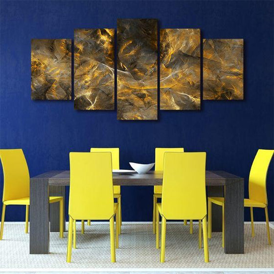 Mineral Structure 5-Panel Abstract Canvas Wall Art Dining Room