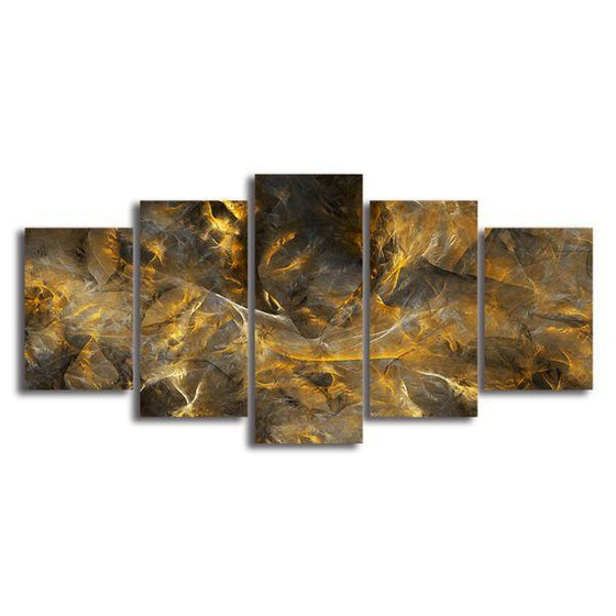 Mineral Structure 5-Panel Abstract Canvas Wall Art