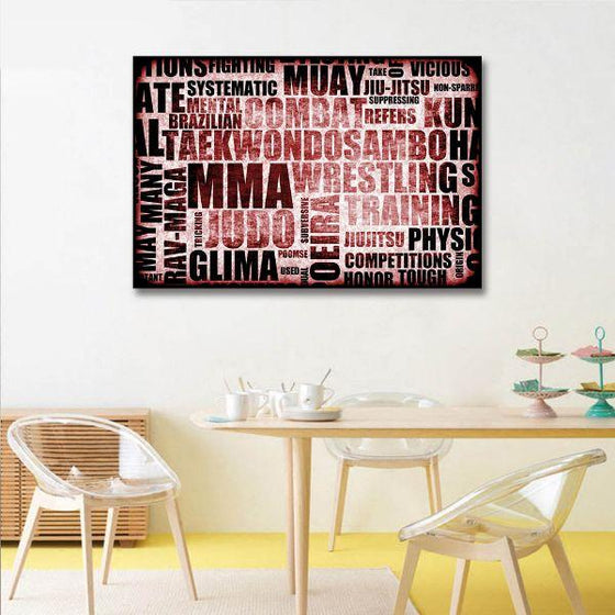 Mixed Combat Sports 1 Panel Canvas Wall Art Dining Room