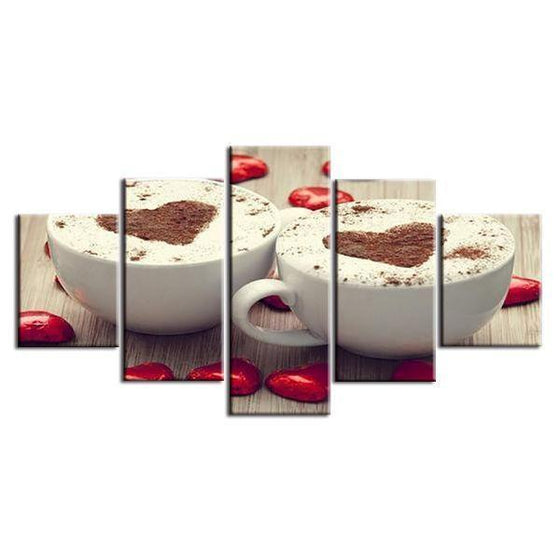 Mochaccino With Heart Canvas Wall Art