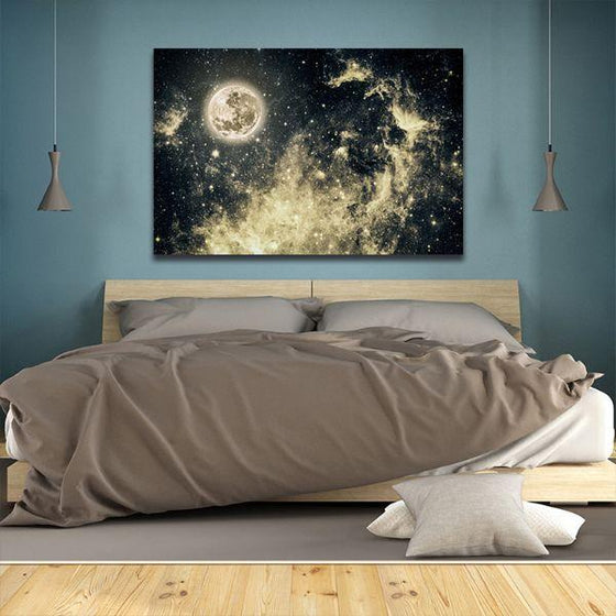Moon & Evening Sky Canvas Wall Art Bedroom