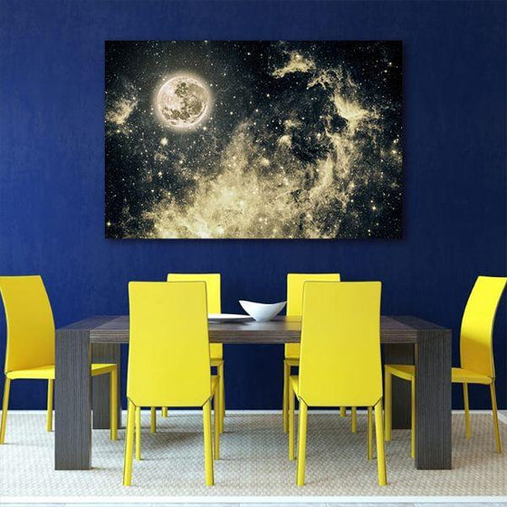 Moon & Evening Sky Canvas Wall Art Dining Room