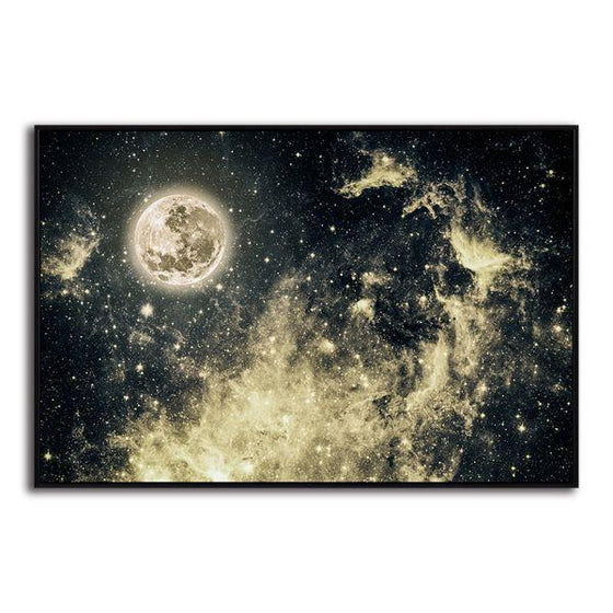 Moon & Evening Sky Canvas Wall Art Print