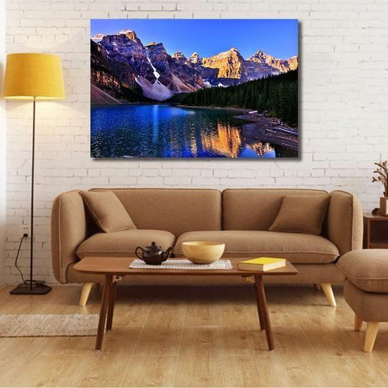 Moraine Lake And Mountains Wall Art Living Room