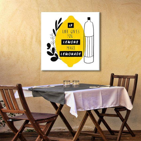 Motivational Lemon Quote Canvas Wall Art Dining Room