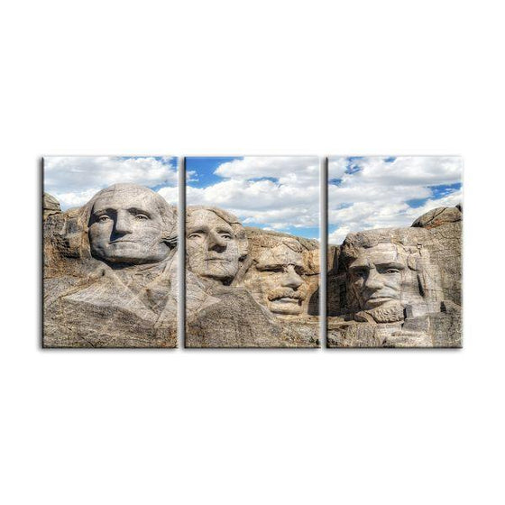 Mount Rushmore 3 Panels Canvas Wall Art