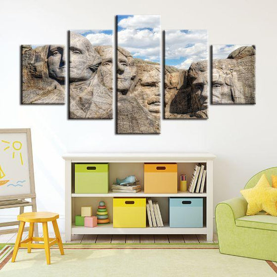 Mount Rushmore 5 Panels Canvas Wall Art Kids Room