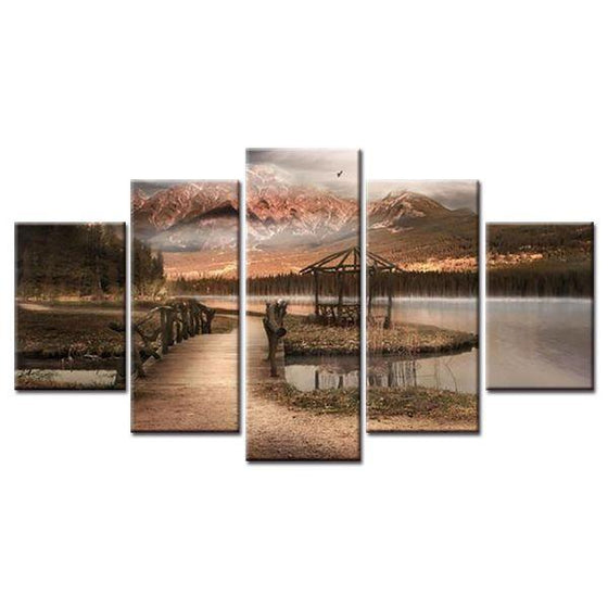 Sunset And Beach Waves Canvas Wall Art