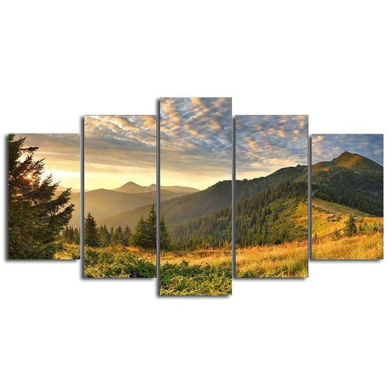Mountain Landscape Sunset Canvas Wall Art