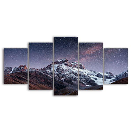 Mountain Ranges 5 Panels Canvas Wall Art