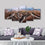 Mountain Ranges View 5 Panel Canvas Wall Art Decor