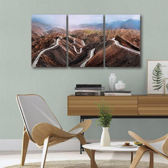 Mountain Ranges View Canvas Wall Art Print