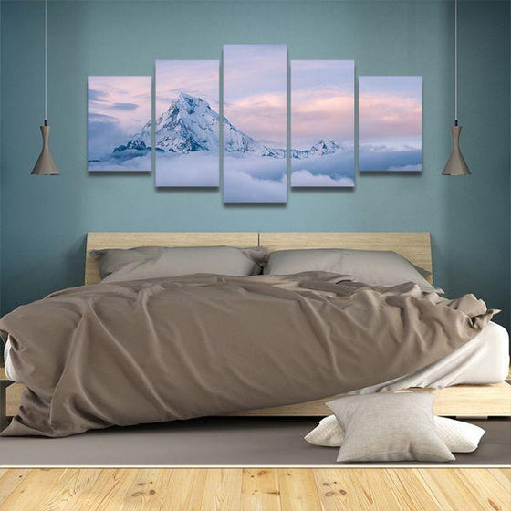 Himalayan Top View 5 Panels Canvas Wall Art Bedroom