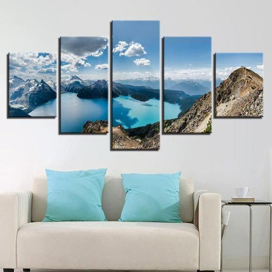 Cloudy Sky With Mountain View Canvas Wall Art Home Decor