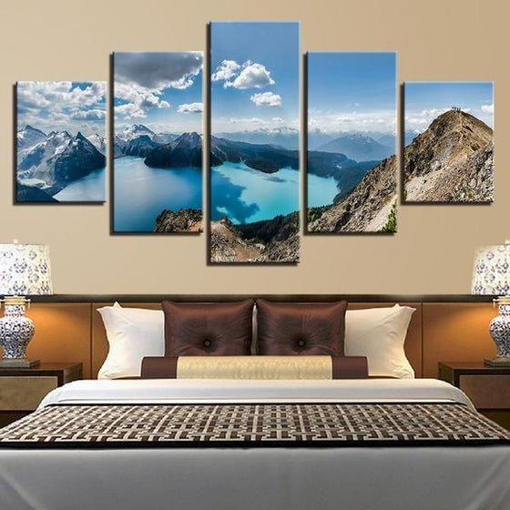 Cloudy Sky With Mountain View Canvas Wall Art Bedroom