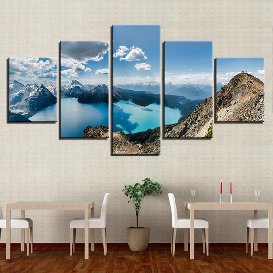 Cloudy Sky With Mountain View Canvas Wall Art