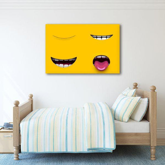 Mouth Of A Yellow Character Canvas Wall Art Bedroom