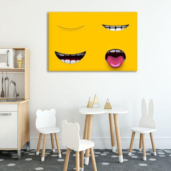 Mouth Of A Yellow Character Canvas Wall Art Decor