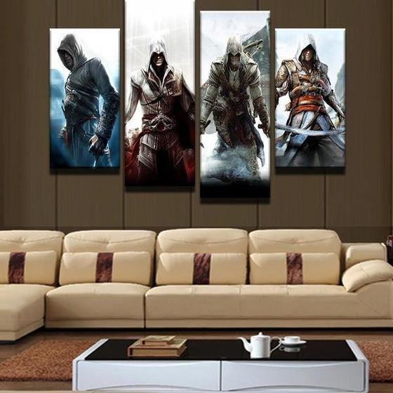 Assassins Creed Four Characters Inspired Canvas Wall Art Office