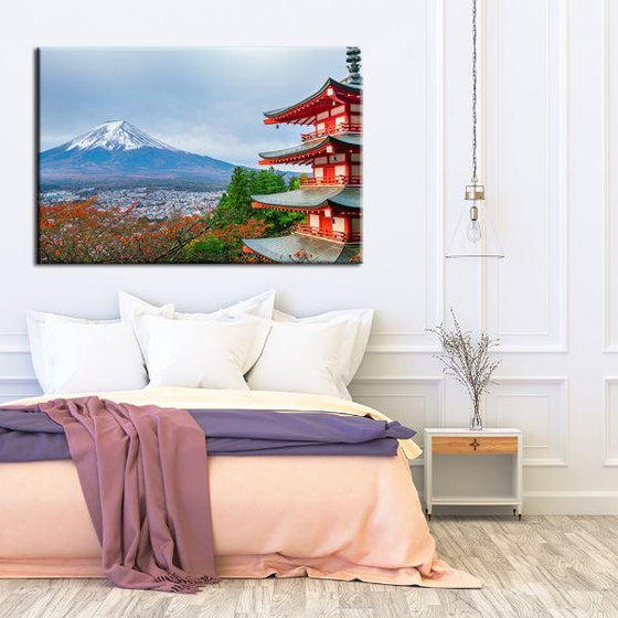 Mt. Fuji & Chureito Pagoda Canvas Wall Art Print