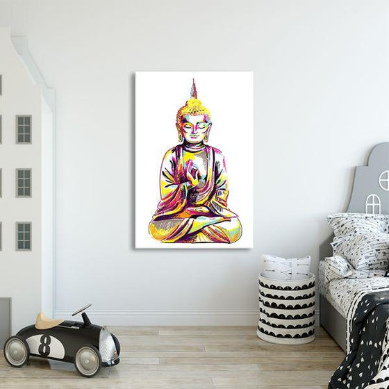 Multicolored Buddha Canvas Wall Art Print