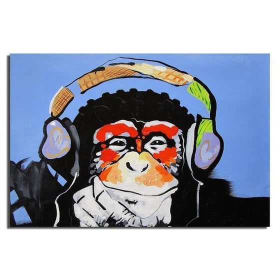 Music Lover Monkey Canvas Wall Art