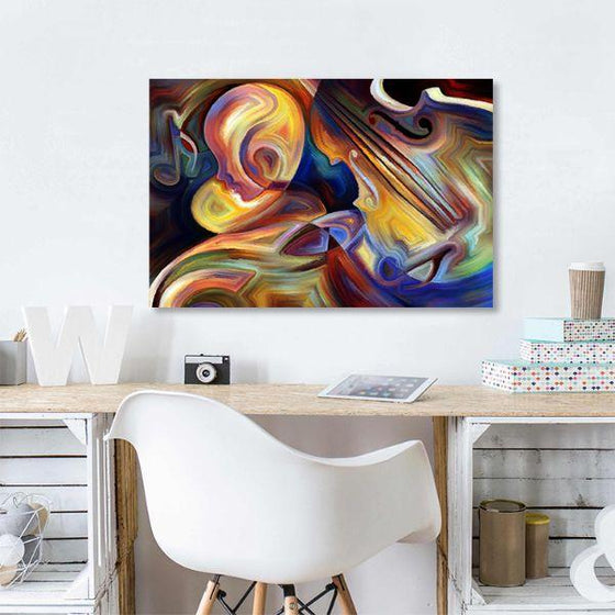 Colorful Music Abstract Canvas Wall Art Office